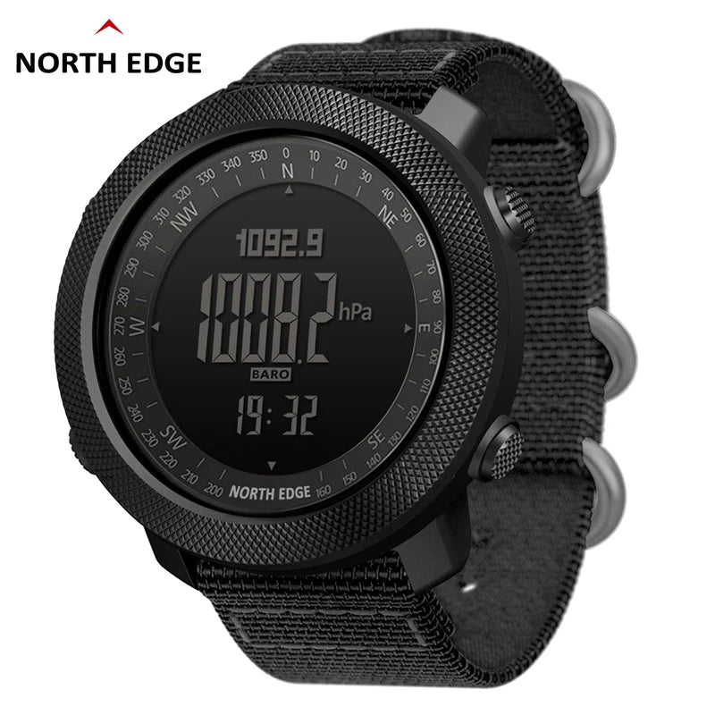 Relógio Esportivo Digital NORTH EDGE — Altímetro, Bússola e Prova d'Água 50m