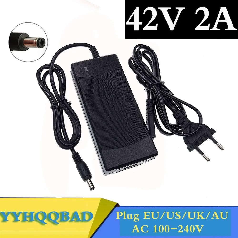 Carregador de Bateria de Lítio 36V/42V 2A — Bike e Patinete Elétrico