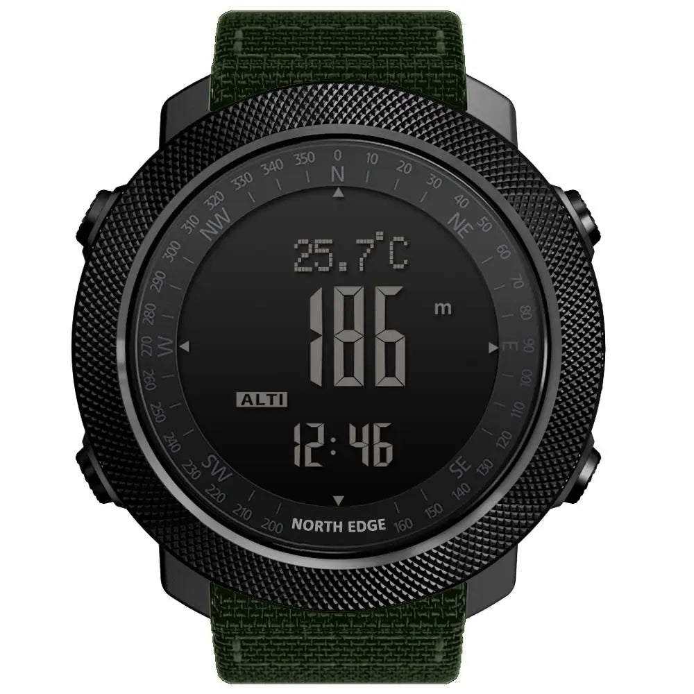 Relógio Esportivo Digital NORTH EDGE — Altímetro, Bússola e Prova d'Água 50m