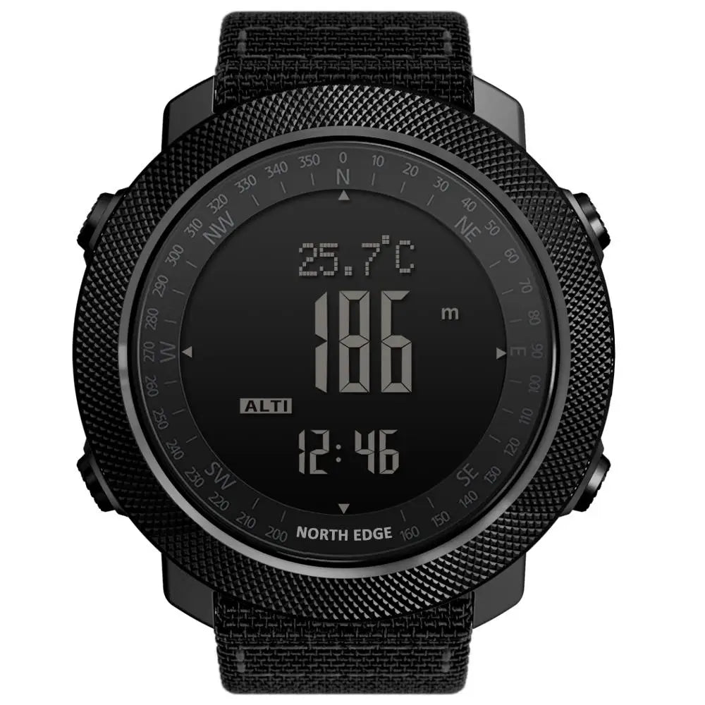 Relógio Esportivo Digital NORTH EDGE — Altímetro, Bússola e Prova d'Água 50m