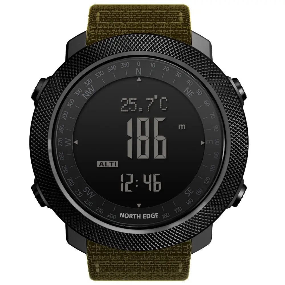 Relógio Esportivo Digital NORTH EDGE — Altímetro, Bússola e Prova d'Água 50m