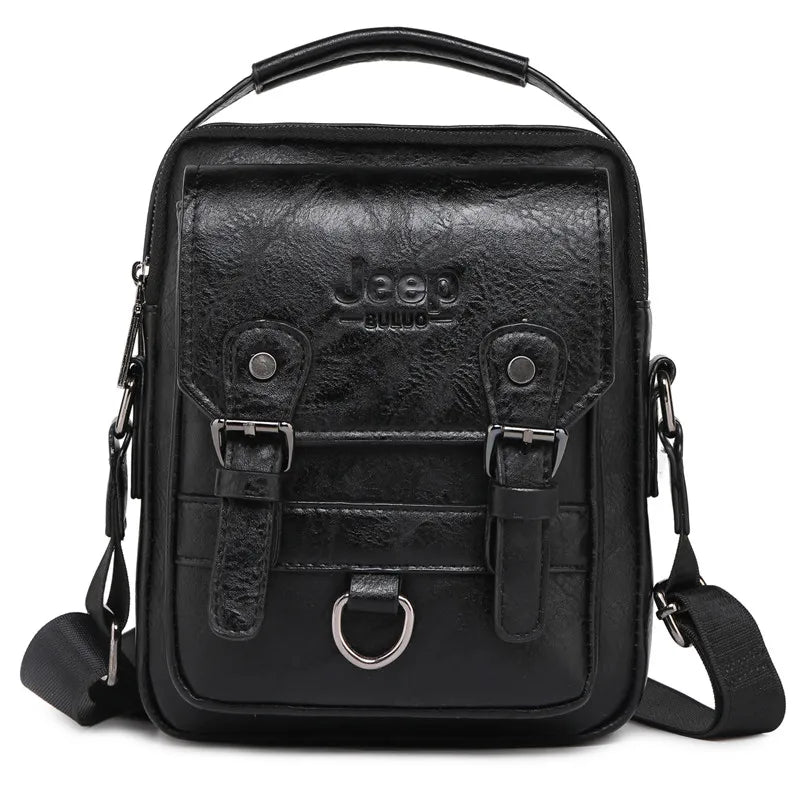 Bolsa Masculina de Couro JEEP BULUO — Transversal Grande Capacidade