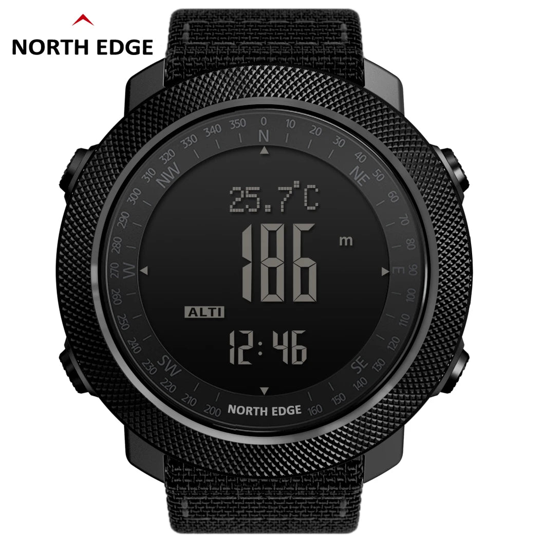 Relógio Esportivo Digital NORTH EDGE — Altímetro, Bússola e Prova d'Água 50m